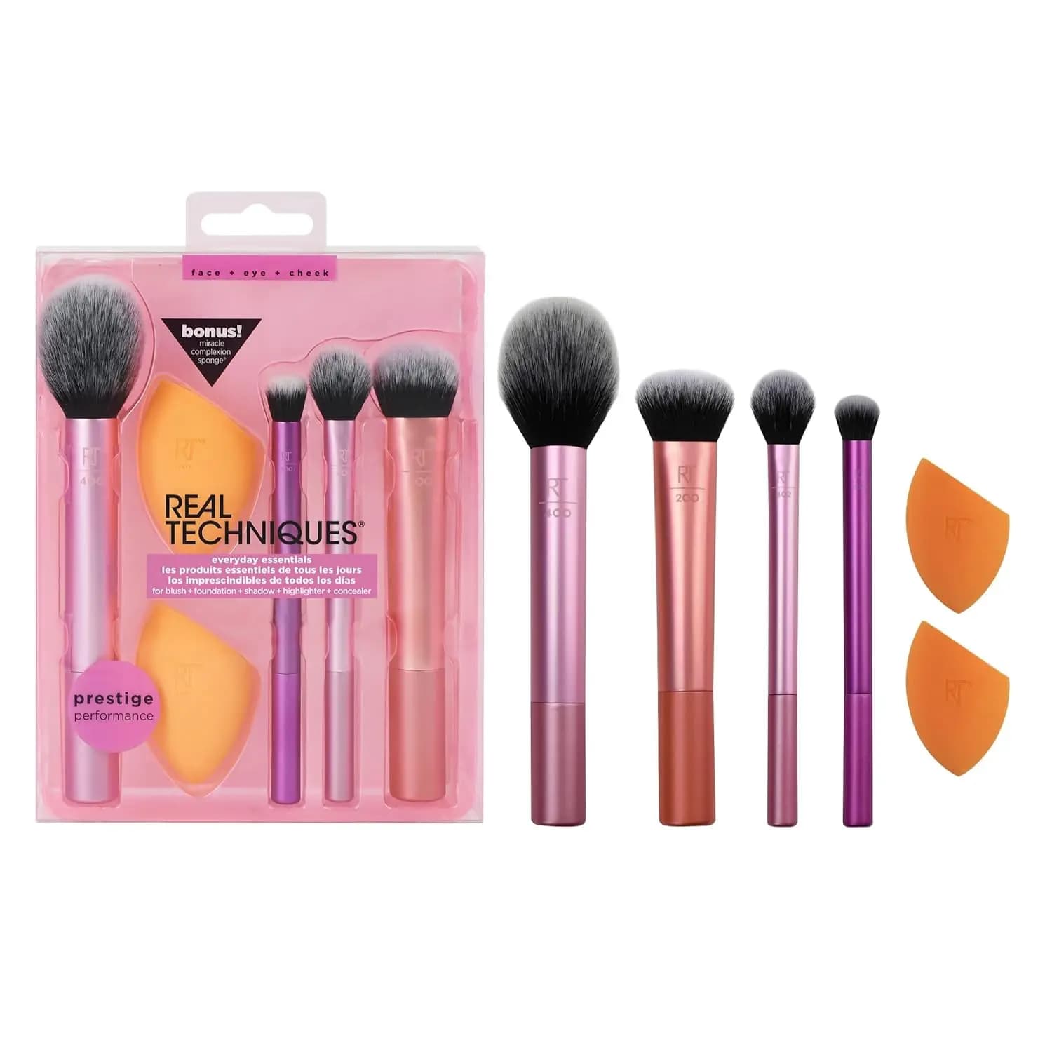 Set di pennelli per trucco da 6 pezzi con spugne per fondotinta, fard, ombretto e altro - Regalo da viaggio cruelty-free