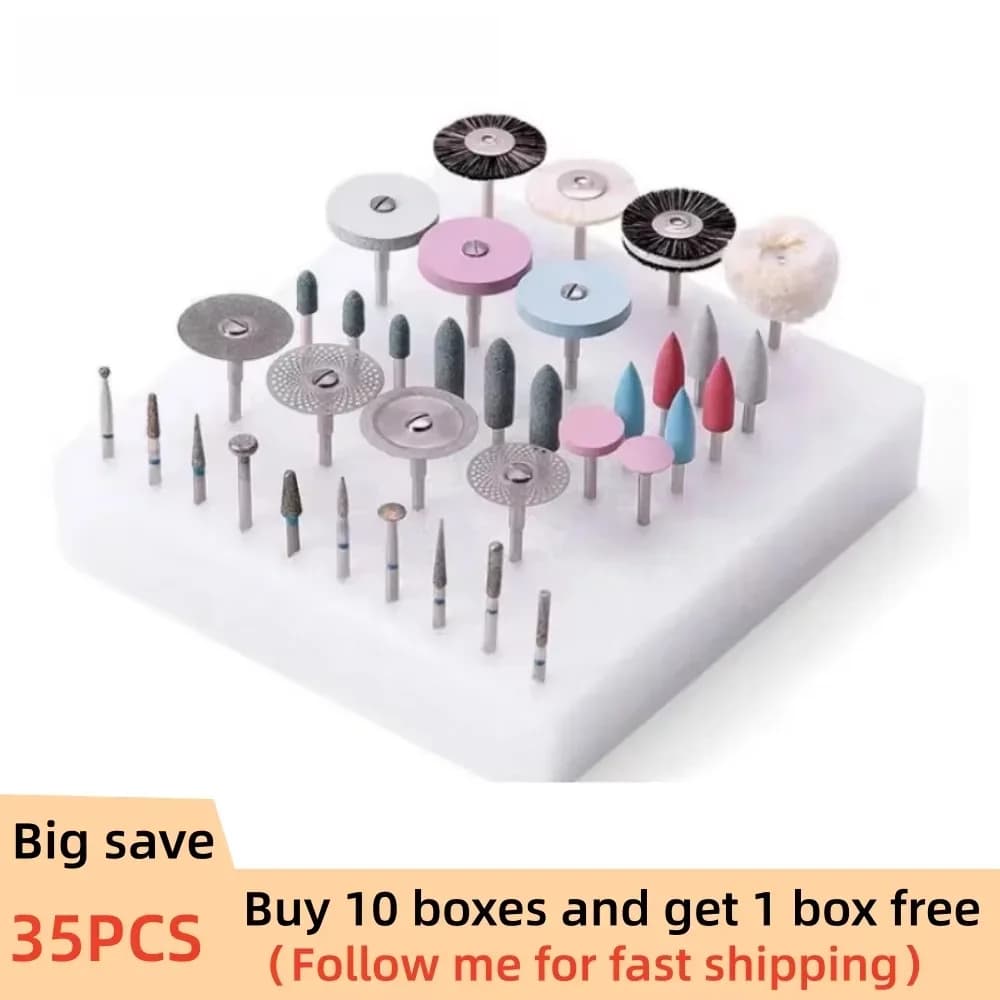 Kit Lucidatura Dentale Professionale HP per Laboratorio Odontotecnico, Frese Diamantate per Ceramica e Porcellana, Strumento per Odontotecnici e Nail Art