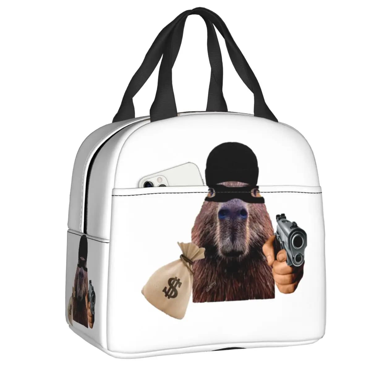 Borsa termica personalizzata per il pranzo Capybara Robber, contenitore per il pranzo portatile per animali domestici, per lavoro, scuola, viaggi, contenitore per alimenti