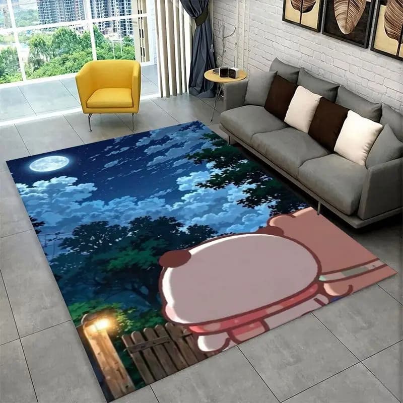 Cute Bubu Dudu Love Cartoon Bear Non-Slip Area Rug for Living Room,Bedroom,Playroom,Carpet Floor Mat Home Decor Rug Room