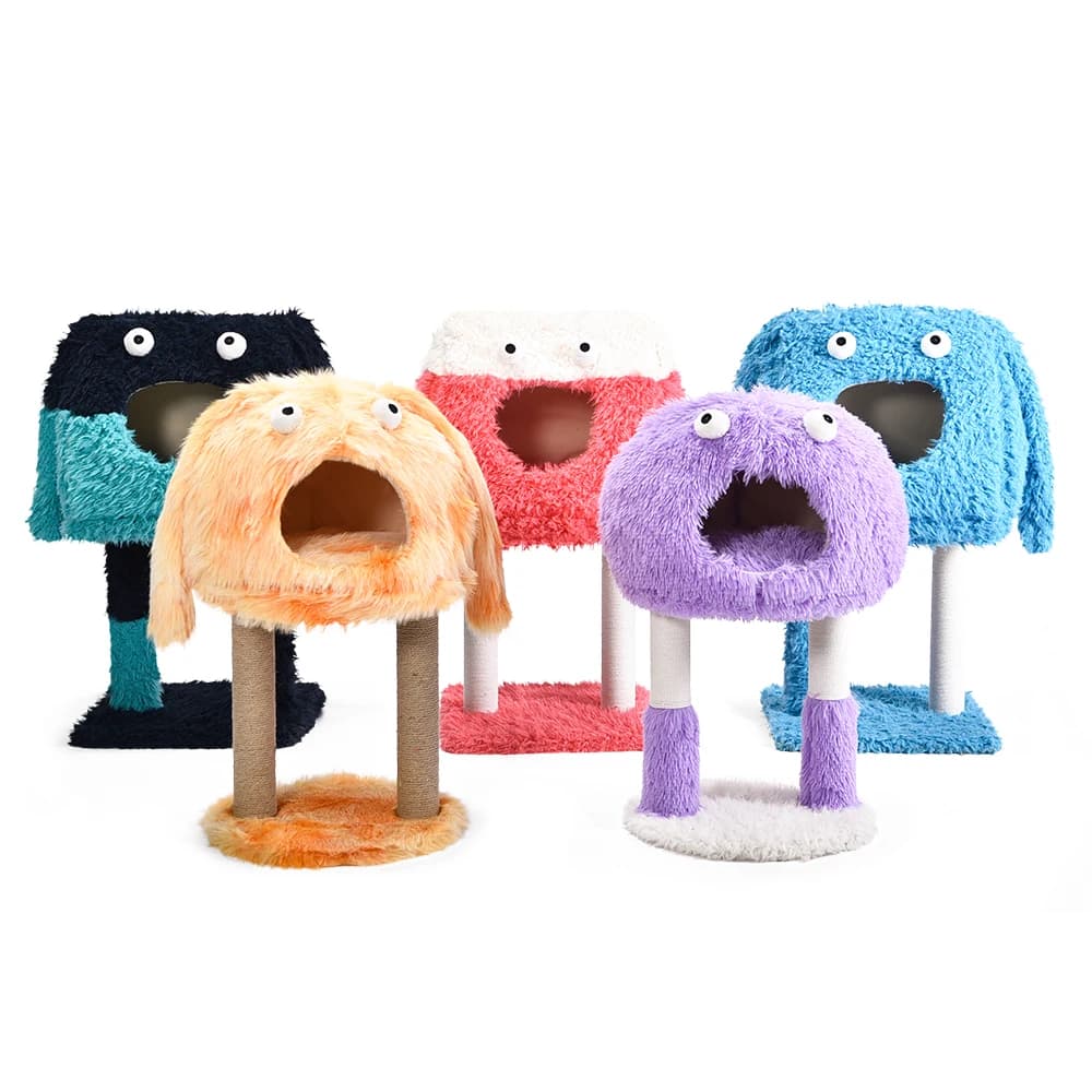 Tendenze personalizzate Colori vivaci Mostro stupido divertente 4 modi di utilizzo Letto caldo per grotta di gatto Torre per albero antigraffio per gatti in sisal naturale