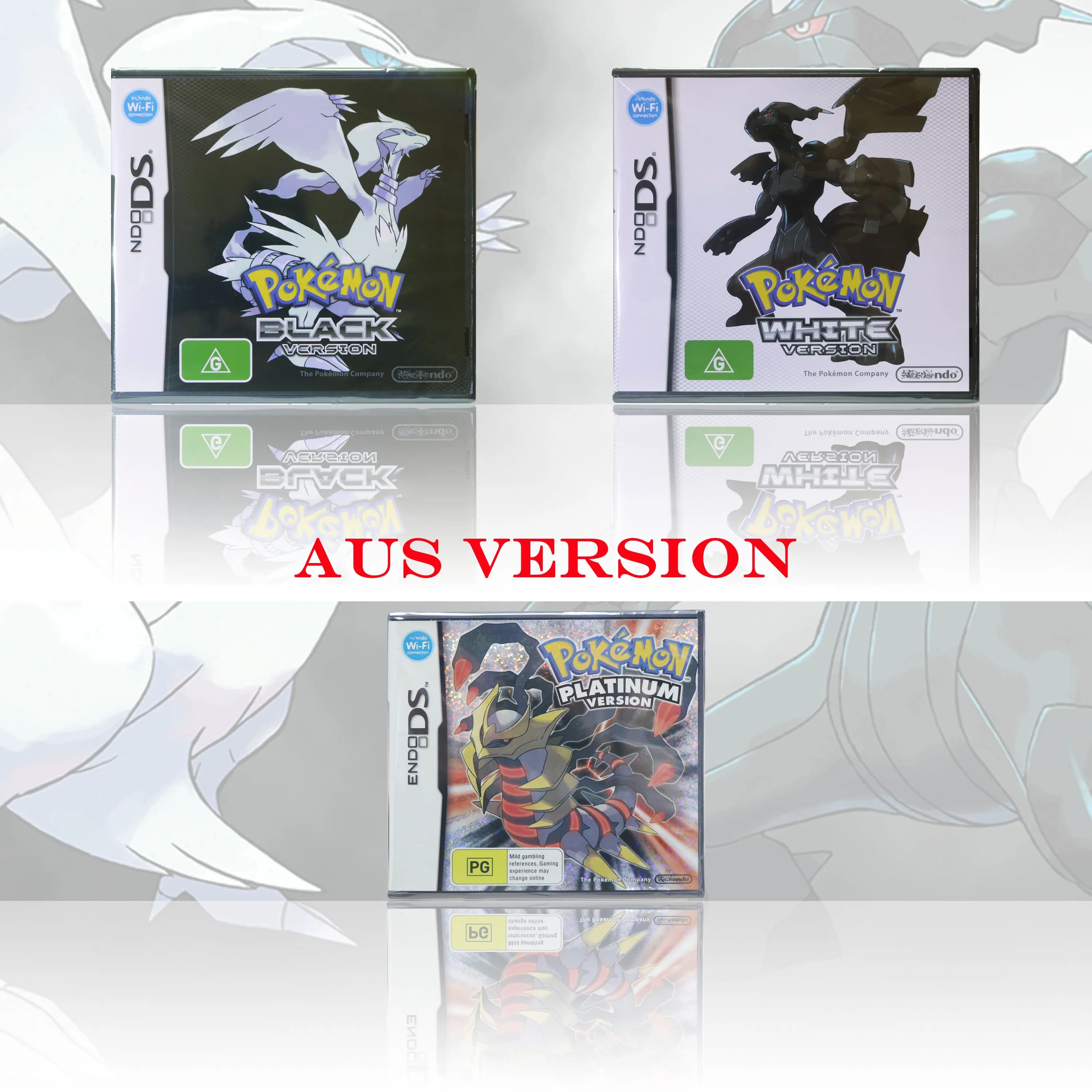 Versione Australiana Pokémon Black White Platinum, Nuovo Pacchetto Sigillato, Scheda di Gioco DS con Scatola e Manuali