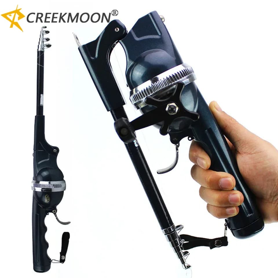Canna da Pesca Pieghevole Mini da Viaggio di Alta Qualità con Mulinello e Filo, Combo Portatile Tascabile Telescopico per Lancio e Pesca da Roccia