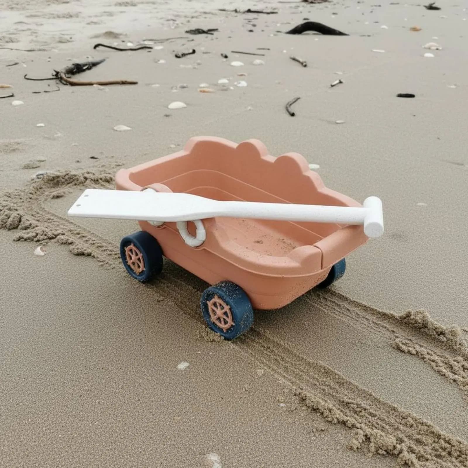 Set Giocattoli da Spiaggia con Secchiello Rinforzato, Kit Giocattoli per Sabbia con Design Cartone Animato, Portatile per Bambini