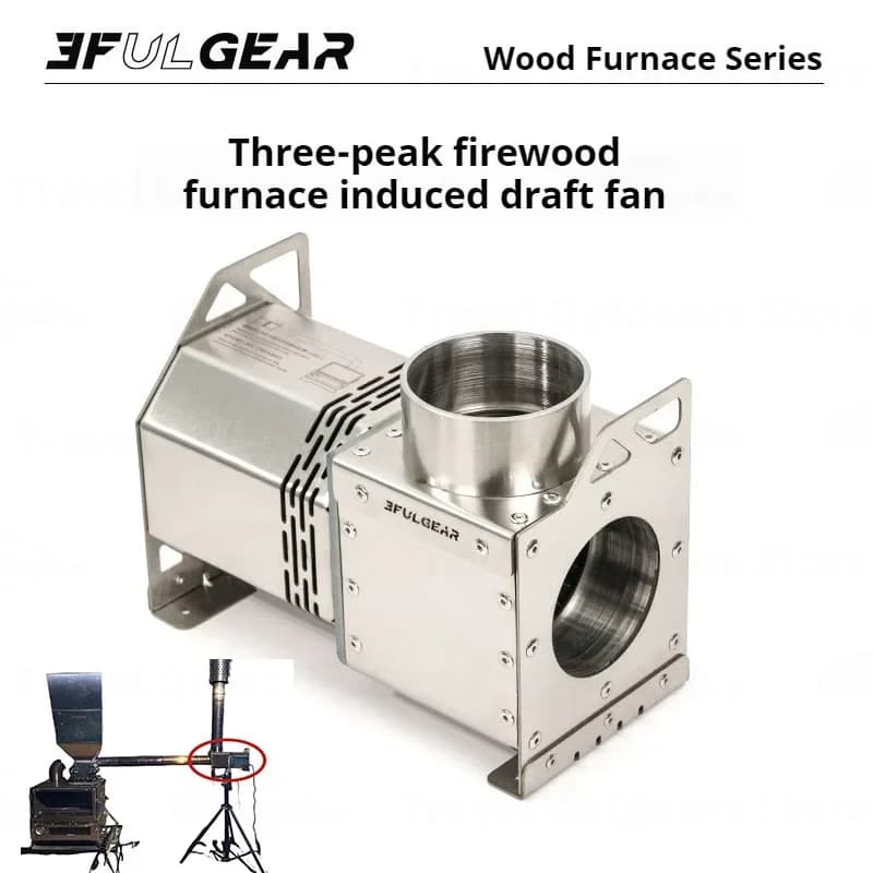 3F UL GEAR Fornello da campeggio Ventilatore da tiro indotto Accessori per fornelli in acciaio inossidabile 304 adatti per attrezzature di stabilizzazione della stufa 220V