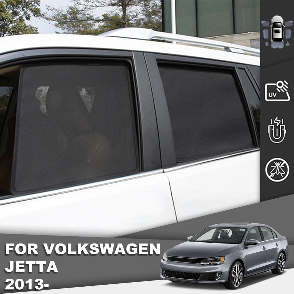 For Volkswagen VW JETTA A6 2010-2019 Magnetic Car Sunshade Front Windshield Curtain Rear Side Baby Window Mesh Sun Shade Visor