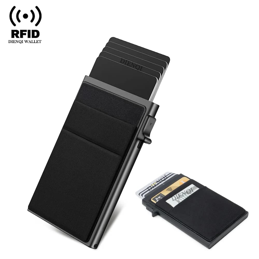 Porta carte di credito Rfid da uomo sottile sottile mini portafogli minimalisti porta carte di credito in metallo di lusso per uomo Carteras Choice