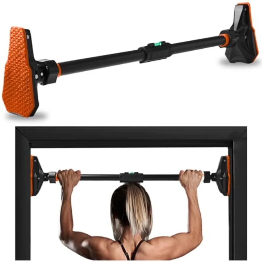 Adjustable Pull-Up Bar - Strength Training Exercise Equipment with Automatic Locking, Adjustable Width 29 to 45 inches, Upper B