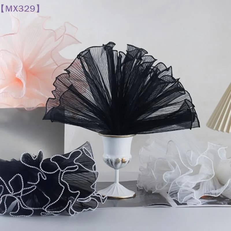 【329】1/5 Pezzi di Filato Ondulato per Bouquet, per Confezioni Artigianali, 4 Iarde*28CM, Filato in Rete per Confezionamento Fiori in Carta e Pizzo {X}
