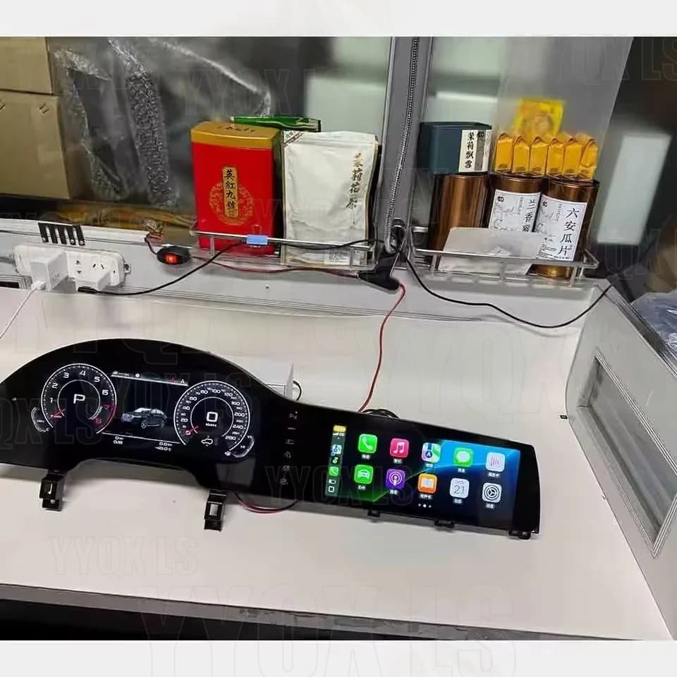 Dual-screen Digital Instrument Cluster For Audi Q7 4L 2005-2015 Speedometer Android radio, GPS navigation CarPlay Multimedia