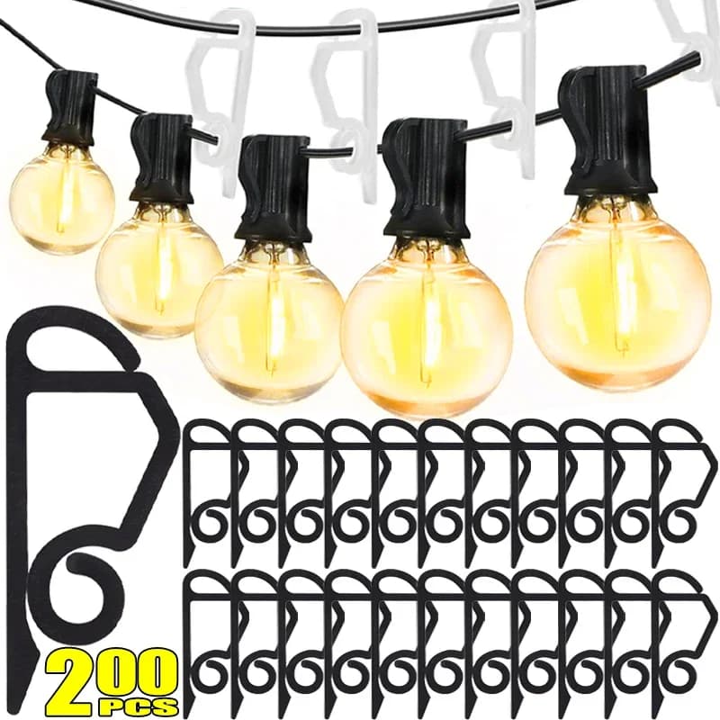 20-200 pezzi supporto per luci a corda clip per corde luminose clip per grondaia per esterni morsetto per filo per le vacanze festival decorazioni natalizie di Halloween