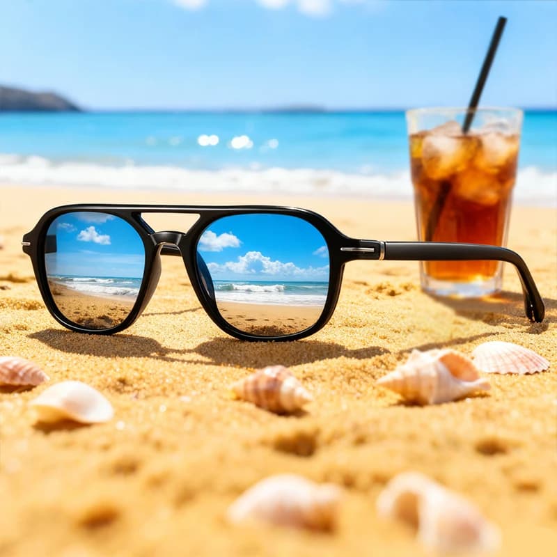 Occhiali da sole polarizzati da uomo di lusso Moda vintage quadrati ultraleggeri in acetato con doppia trave per protezione solare esterna Occhiali UV400