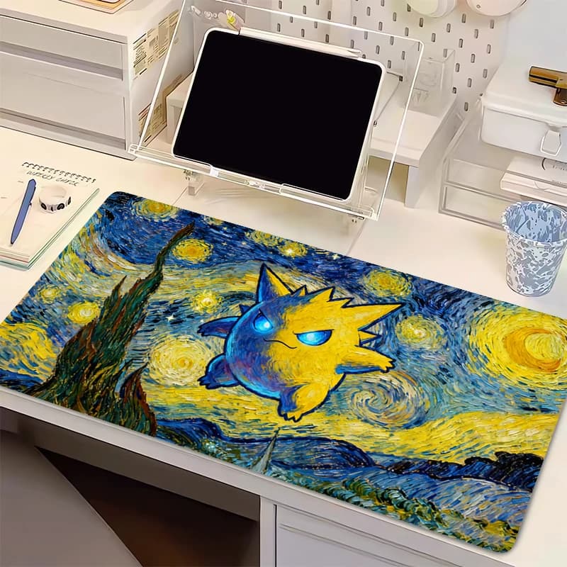 Tappetino per mouse P-Pokemon Gengar Anime Gaming Accessories xxl Mousepad Gamer PC Completo Tappetino per tastiera per computer Varmilo Table Pad