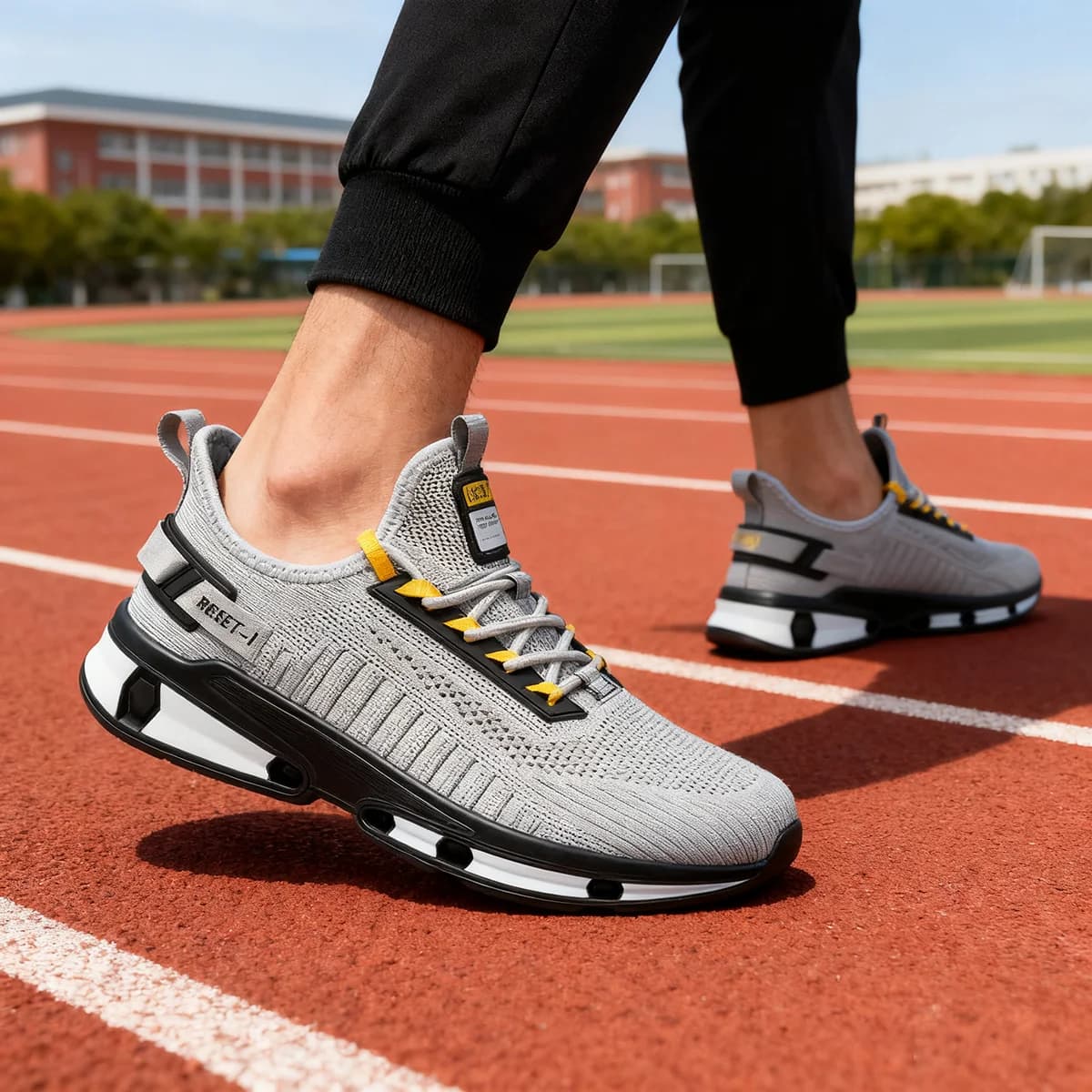 Scarpe da corsa Baasploa per uomo, leggere, casual, da uomo, in rete, con lacci, per sport all'aria aperta, da passeggio