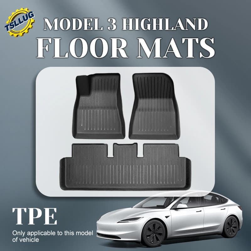 Tappetini in TPE per Tesla Model 3 Highland 2023-2026, Impermeabili, Resistenti all'Usura, Accessori per Bagagliaio