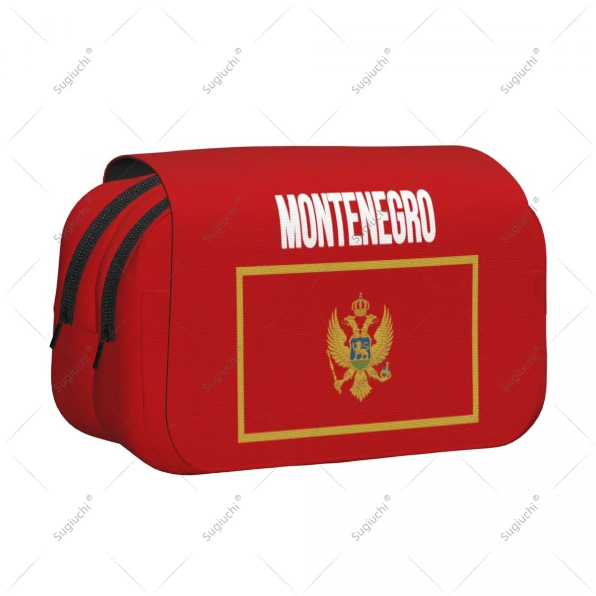Astuccio per matite Borse per forbici Bandiera del Montenegro 3D Astuccio per penne per riporre articoli di cancelleria in tessuto Oxford a doppio strato