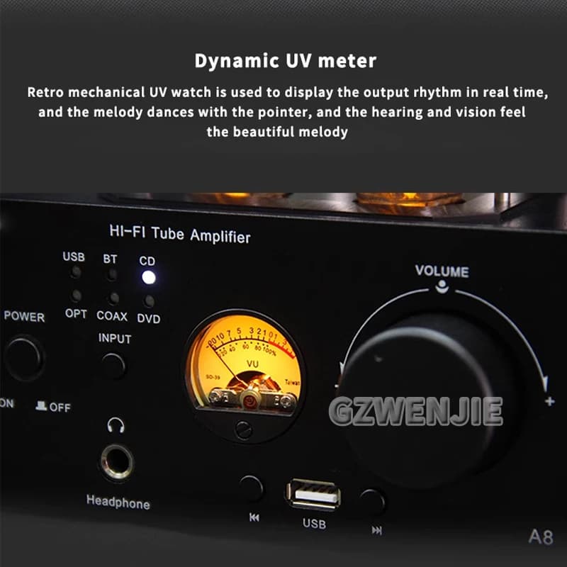 80W + 80W Hifi Amplificatore valvolare Amplificatore febbre ad alta potenza Auido Amplificatore altoparlante Home Theater Bluetooth 5.0 con amplificatore auricolare