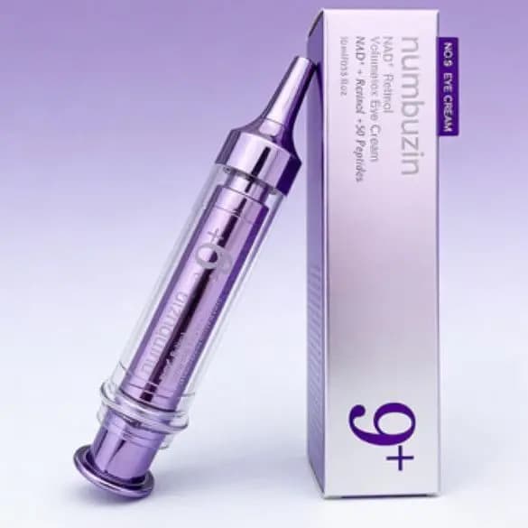 Numbuzin NO.9 Retinol Lift & Firm Eye Cream Korean Original Skin Care Purple Needle Tube NAD+ Peptide Improve Dullness Eye Cream