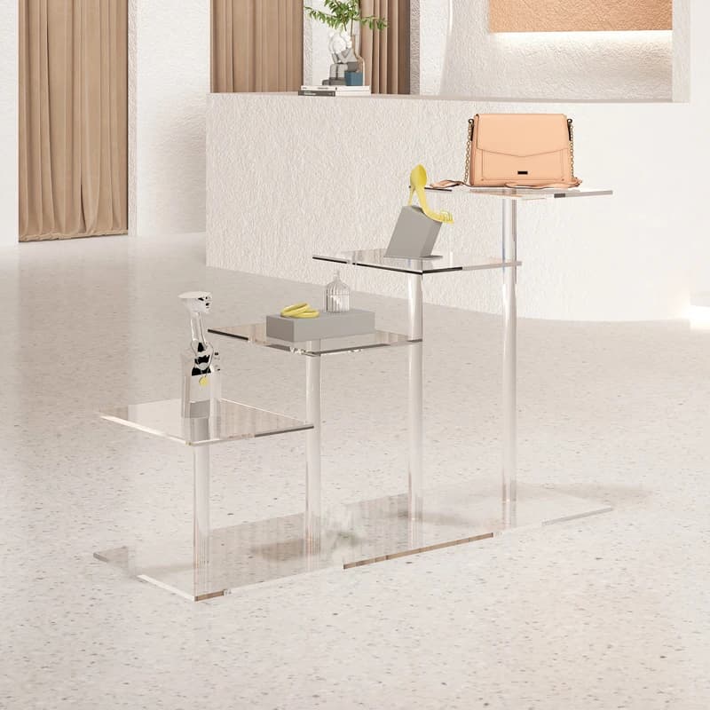 Negozio di abbigliamento Nakajima Tai Acqua corrente Tai Creativo Acrilico Trasparente Display Scarpe da tavolo e borse