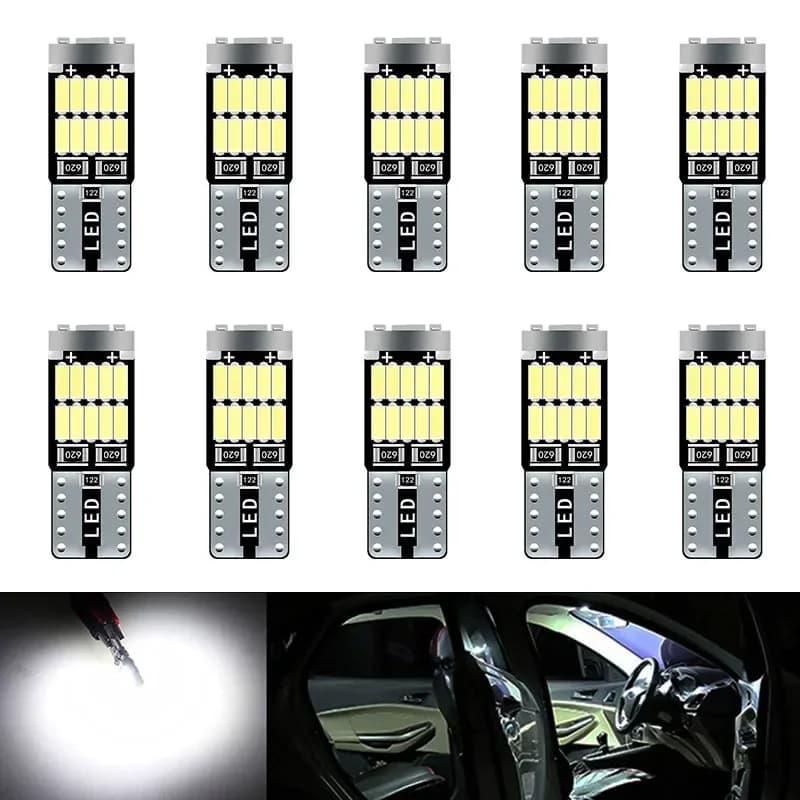 10 pz T10 W5W 194 501 Led Canbus No Error Auto Luce Interna T10 26 SMD 4014 Chip Bianco Puro Luci Strumento B