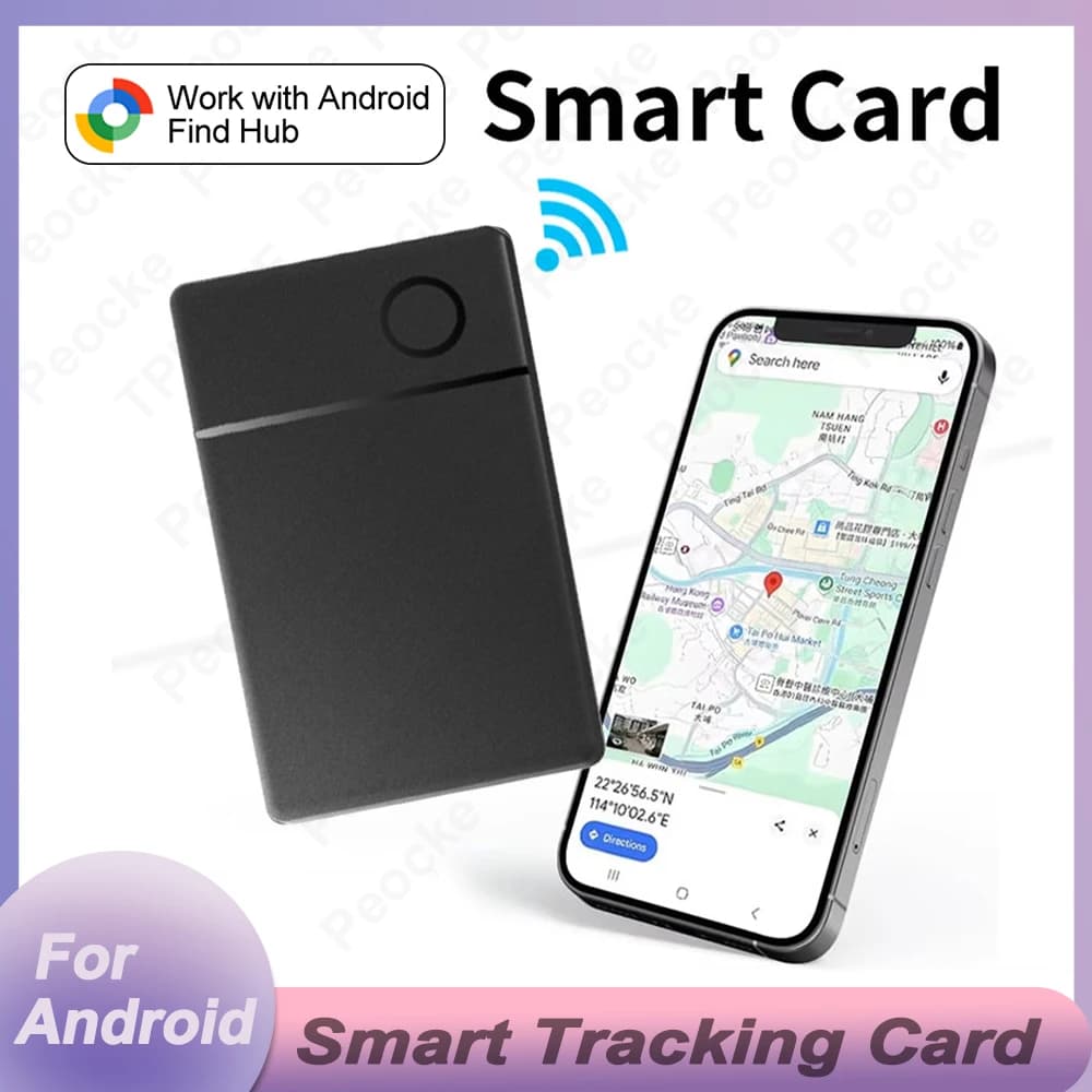 Nuovo portafoglio Android Scheda anti-perdita Tag Smart Finder ultrasottile Impermeabile con Google Find Hub Caricatore wireless Portachiavi Car Finder
