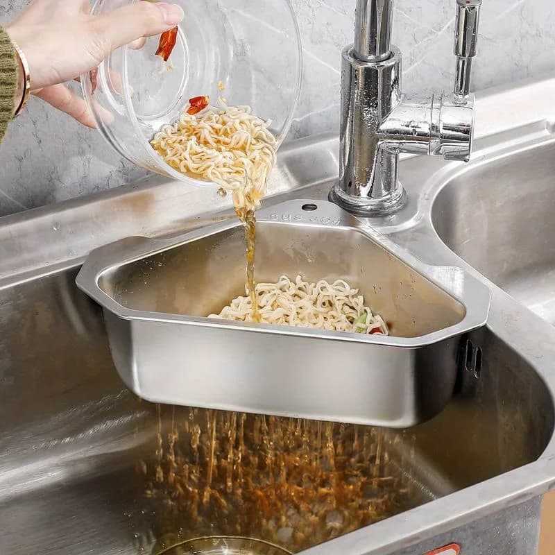 1pc Cucina Triangolare Lavello Colino Frutta Verdura Scolapiatti Cremagliera Lavello Filtro Scaffale Cestini di Scarico Filtro di Rifiuti Utensili Da Cucina