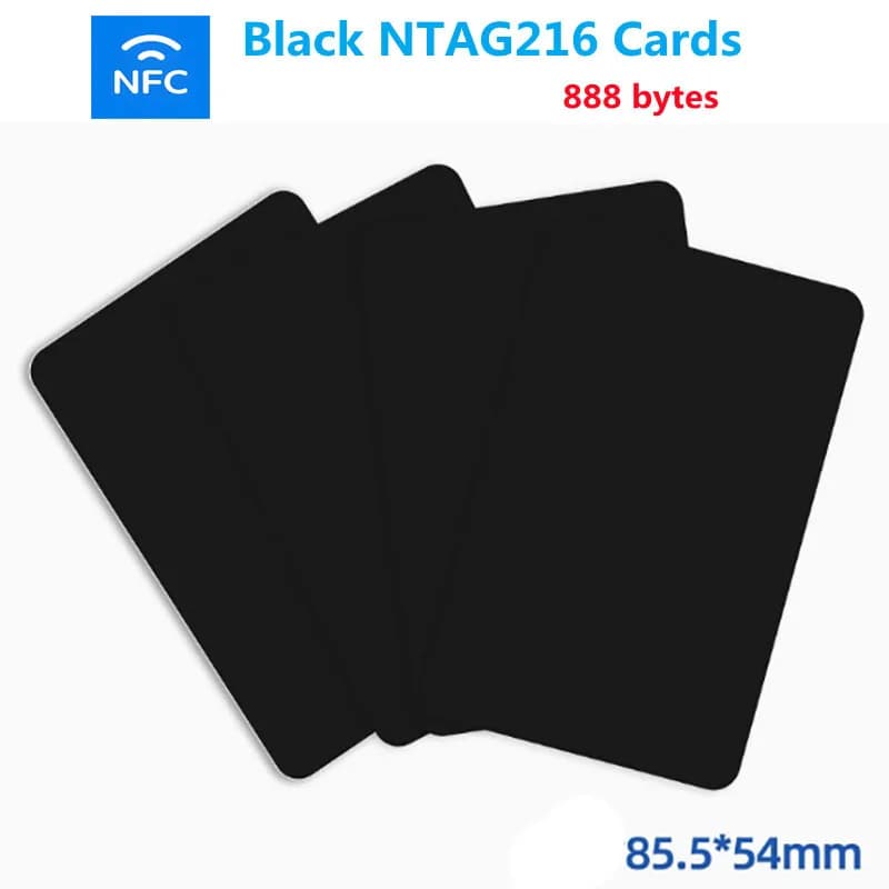 5/10/50 pezzi Ntag216 Schede NFC vuote Etichette in PVC NFC216 Scheda nera 13,56 MHz ISO14443A RFID 888 byte per tutti i telefoni abilitati NFC