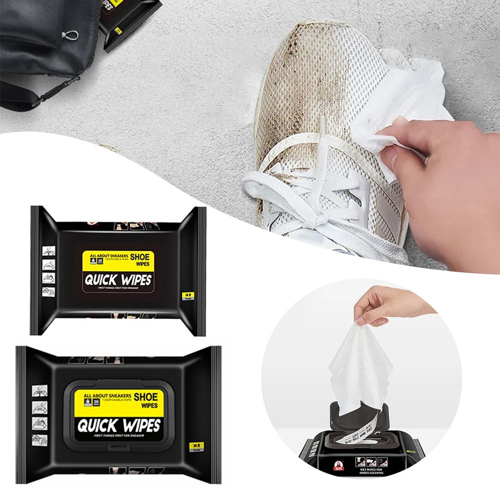 Lavare le scarpe senza strofinare Salviette umidificate Panno usa e getta efficace per rimuovere lo sporco Panno detergente portatile per scarpe da ginnastica in tela