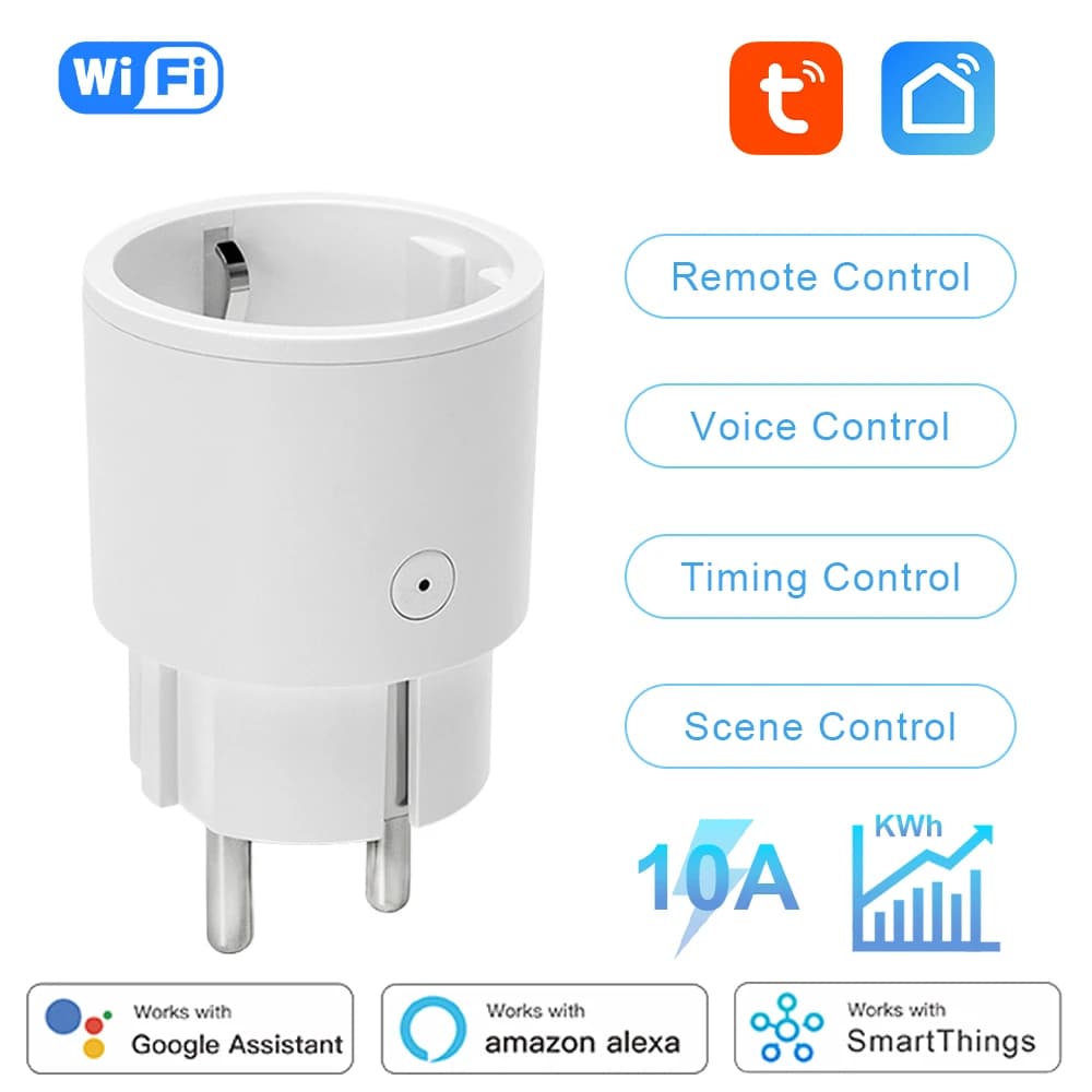 Smart Plug WIFI EU 10A Smart grip with countdown timerized Voice control works with Alexa Google Home Alice