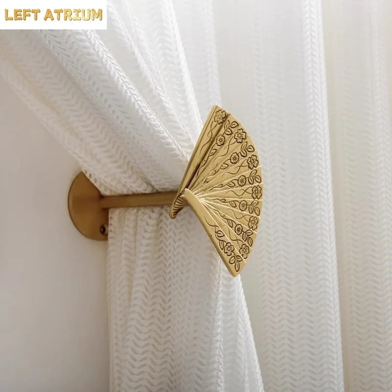 Brass Curtains Holder Wall Hooks Curtain Blocking Decorative Hooks Curtain Accessories Storage Rack Wall Organizer Decoration
