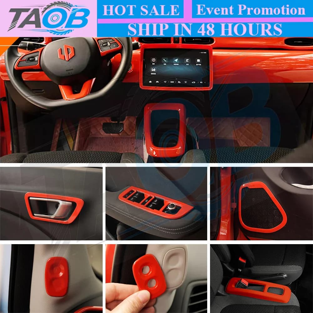 2024 2025 2026 For Leapmotor T03 accessories Car Red Interior,Car Door Speaker,A Pillar Camera Panel,Dashboard Air Vent Cover