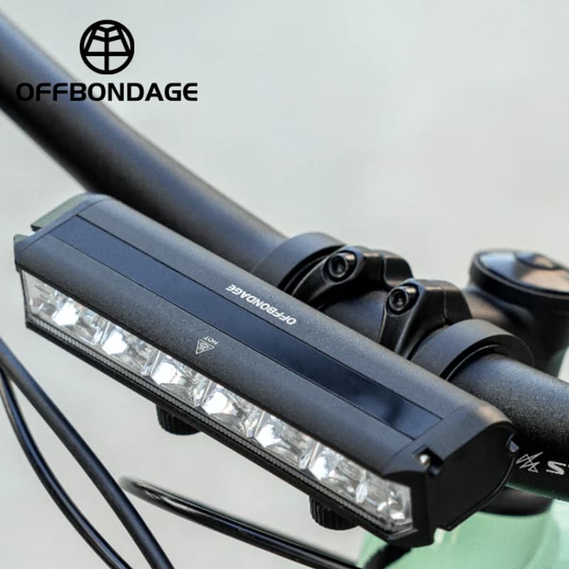 OFFBONDAGE luce per bicicletta luce anteriore per bici torcia impermeabile ricarica USB accessori per lampade da ciclismo su strada MTB