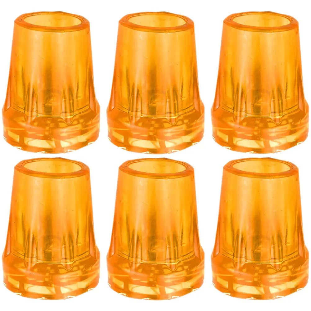 6Pcs Non-Skid Crutch Foot Pads Heavy Duty Trekking Pole Tip Protectors Rubber Cane Accessories Shock Absorbing Walking Stick