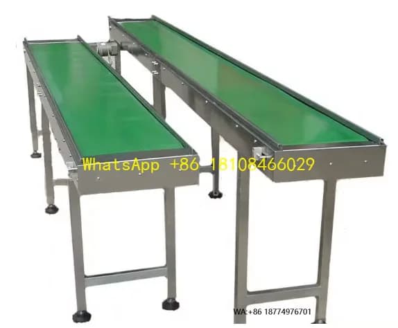 Efficient Green Ribbon Transporter Mini Transfer Load With Double Directions Running Custom Conveyor Tape