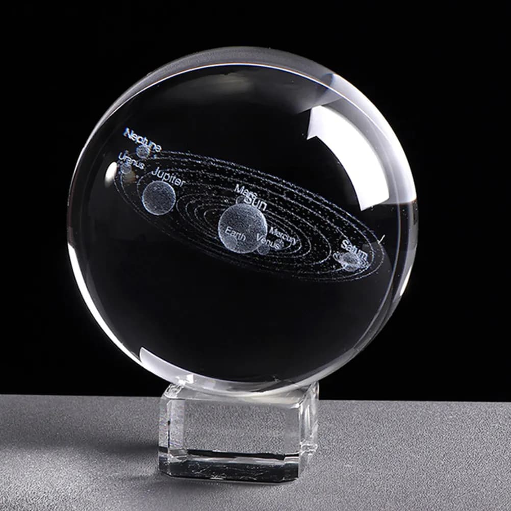 Solar System Crystal Ball Exquisite Gift for Astronomy Fans Physics Teachers Birthday Holiday Decor Clear Crystal