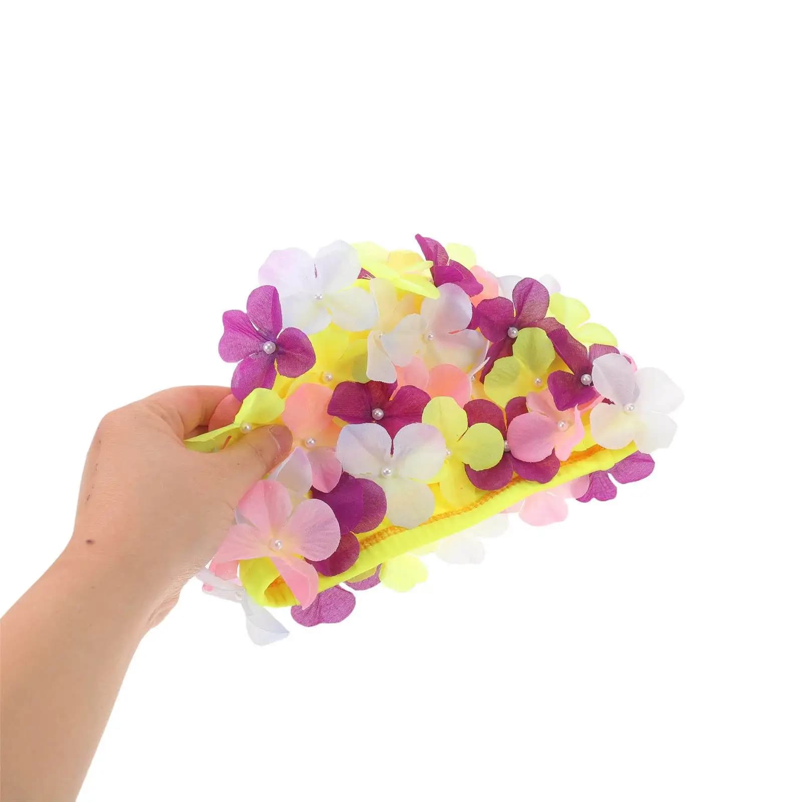 2 Pezzi Cuffia da Nuoto Floreale 3D per Donne Adulte, Cuffia da Bagno in Nylon a Petalo per Piscina, Spiaggia, Vacanza, Protezione Capelli dal Cloro