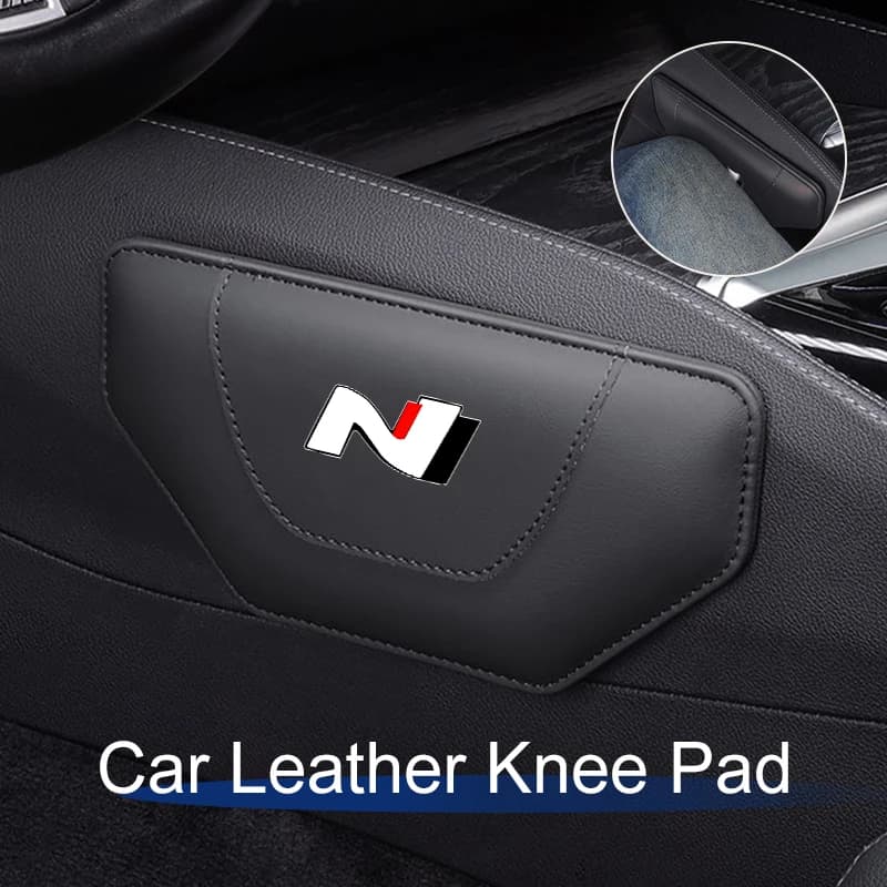 Car Knee Cushion Leather Leg Pad For H-yund-ai N Line Performance I30 I40 Sonata Elantra Veloster Kona Tucson
