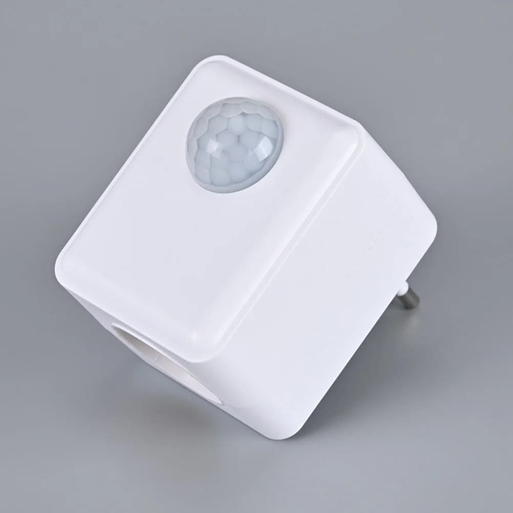 Portalampada intelligente con sensore a infrarossi E27, attivazione tramite movimento, per scale, garage, corridoio, AC 110-240V, PC bianco