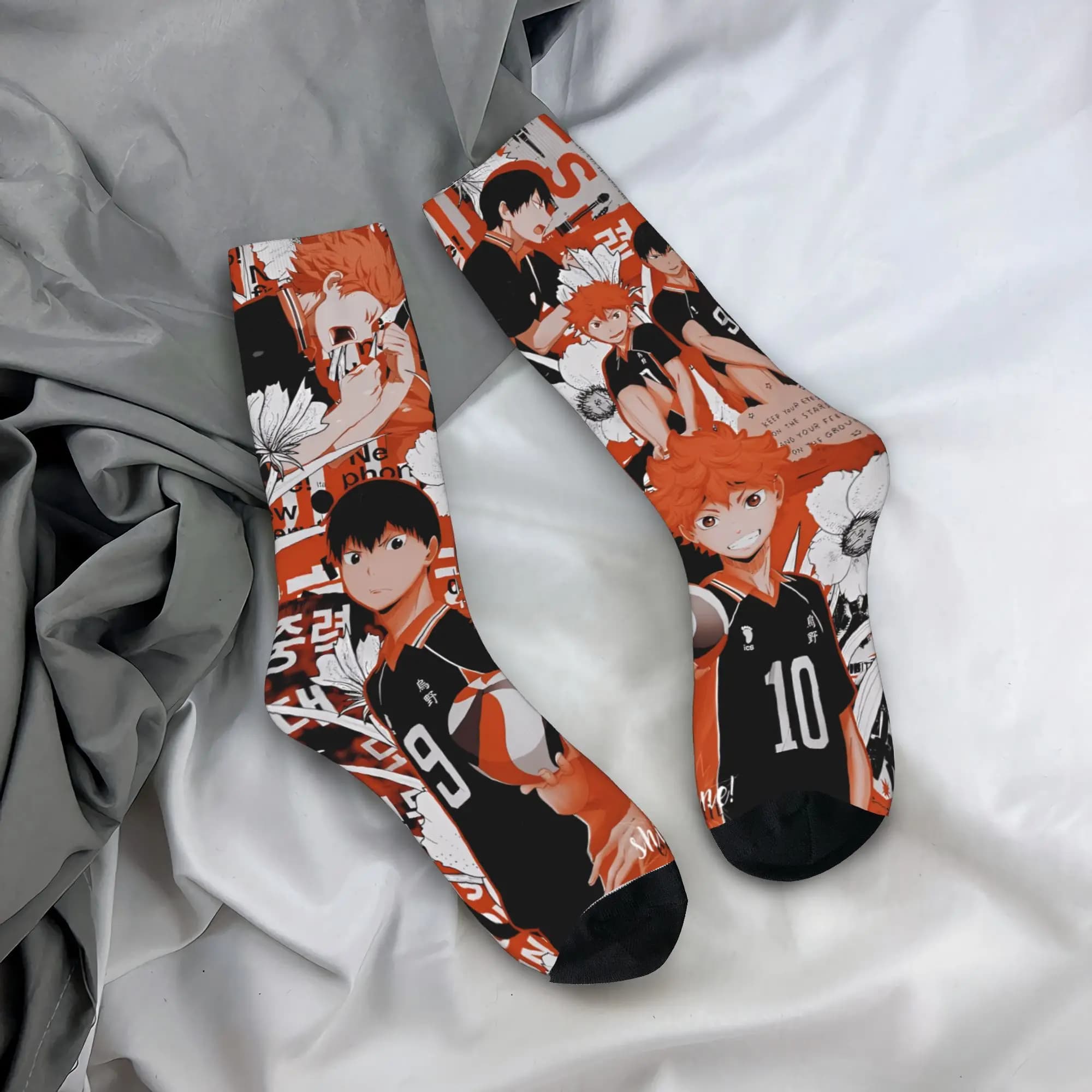 Haikyuu Volleyball Friendship Stockings Adults Men Socks Comfortable Vintage Socks Autumn Running Anti Bacterial Design Socks