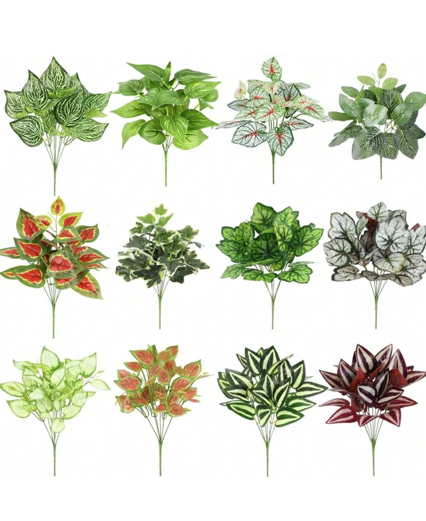 Artificial green plant 7-head green radish Persian leaf plant wall fern leaf taro grass living room office decoration