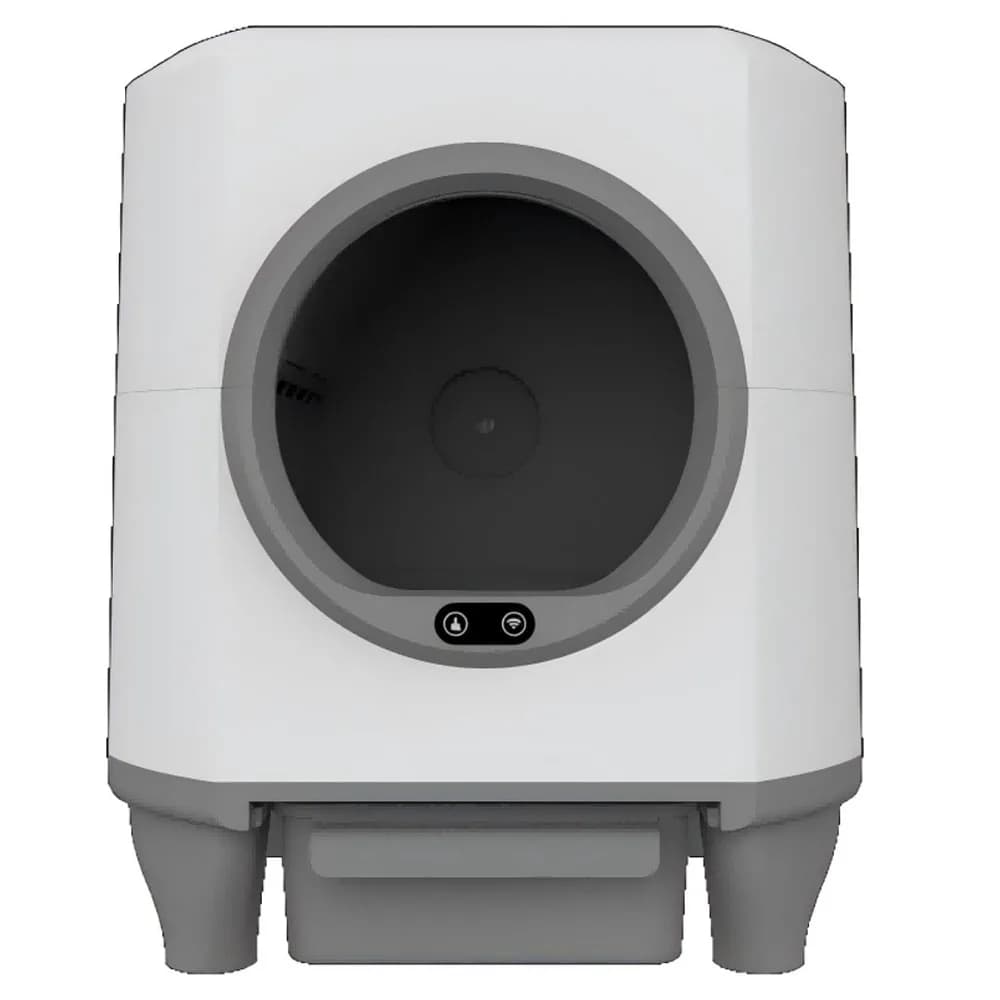 Lettiera per Gatti Intelligente Autopulente Eco-Friendly da 80L con Coperchio Piatto e Rotazione Automatica a Radar