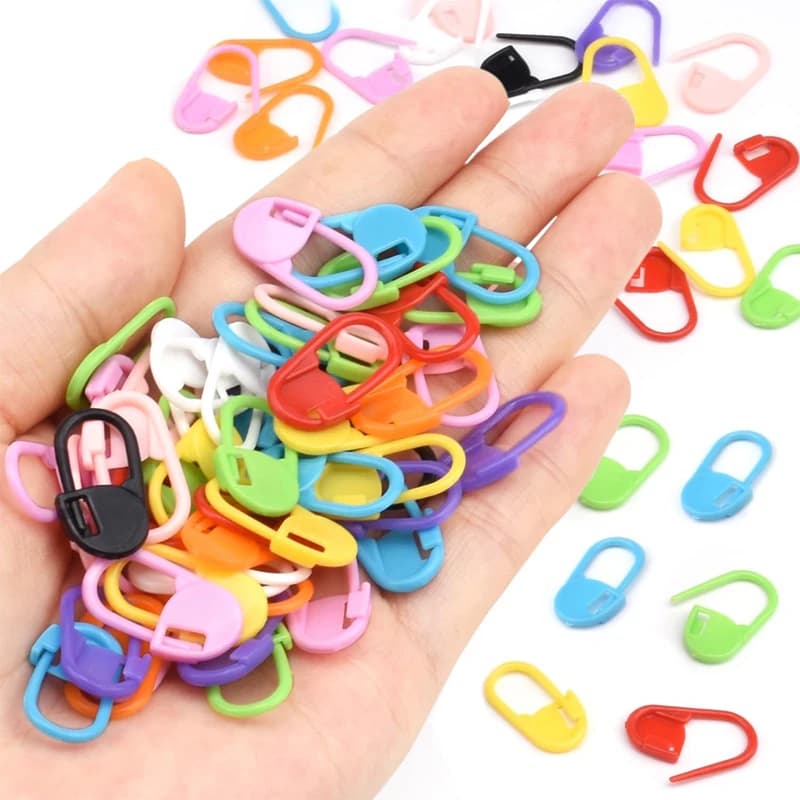 100-1000 pz. Clip in Resina Plastica Colori Misti, Piccoli Segnapunti Bloccabili, Ganci per Uncinetto, Strumento per Lavorare a Maglia, Clip per Aghi, Ganci per Cucito