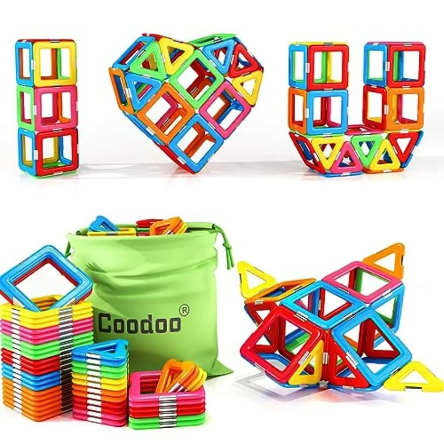 Blocchi Magnetici Aggiornati, Piastrelle Robuste, Giocattoli STEM per Bambini dai 3 Anni in Su, Apprendimento Attraverso il Gioco per Bambini Piccoli, Compatibili
