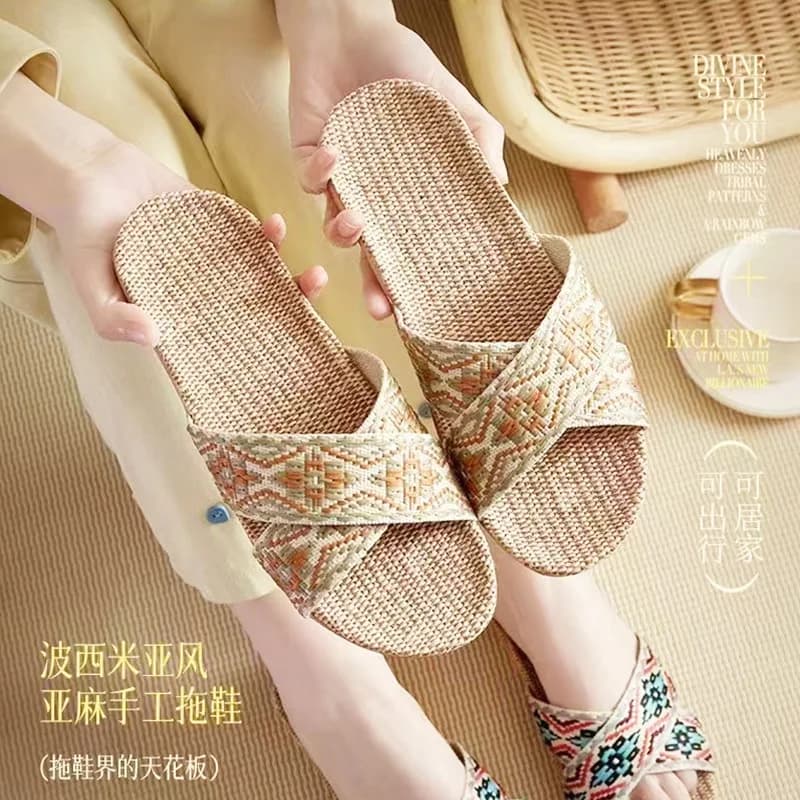 Direct sale from the linen slippers factory for all seasons, for domestic, wholesale, deodorant, anti-slip, indoor, for woman.