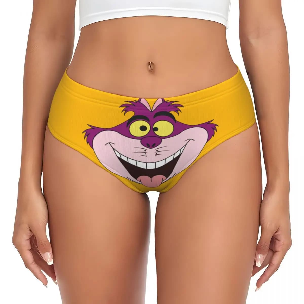 Personalized lawns Alice in Wonderland with Cheshire cat, breathable stretched underwear for women, Valentine's Day gifts