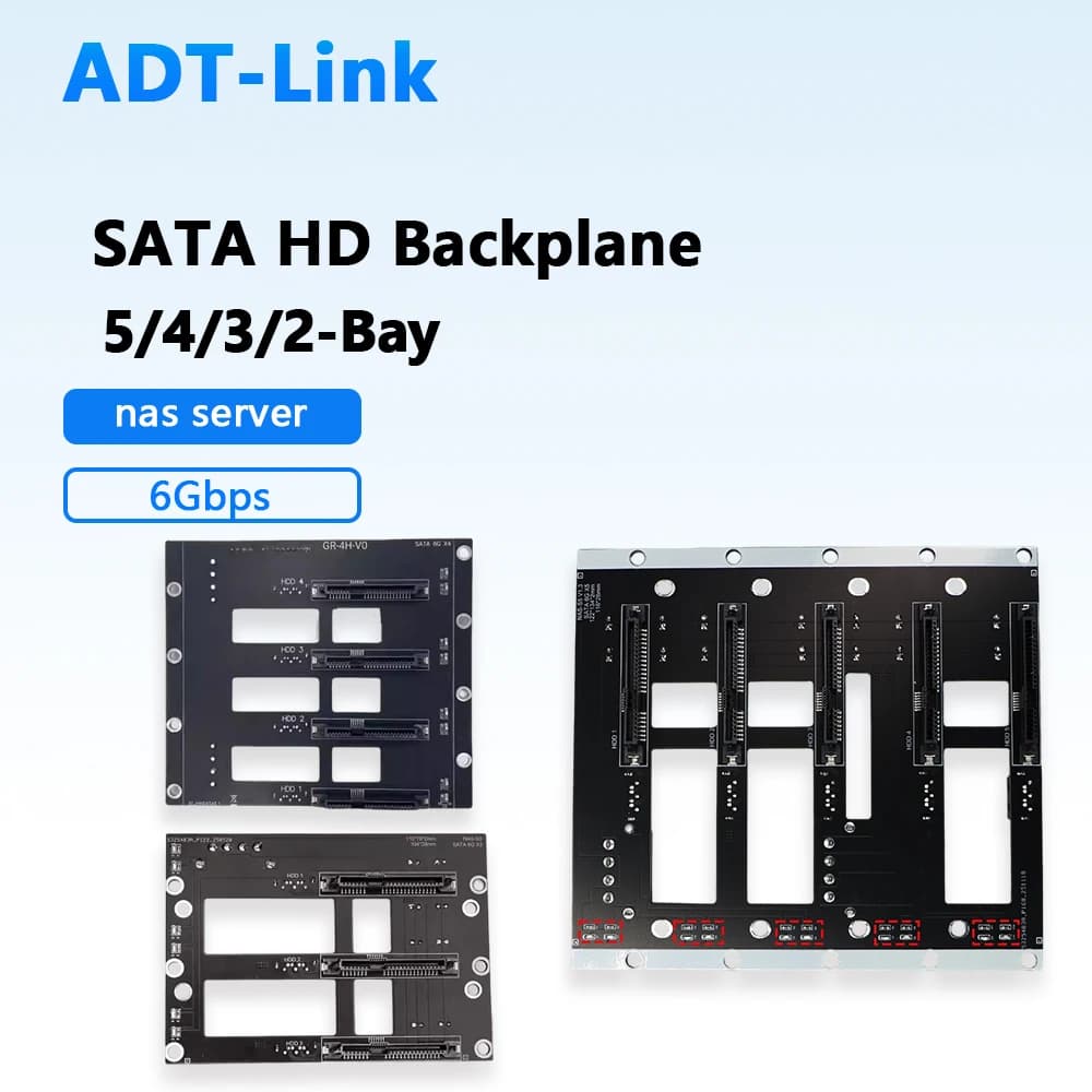 Backplane per disco rigido SATA a 5 alloggiamenti 4/ 3/ 2 alloggiamenti 6G/bps Adattatore per telaio NAS a 4 potenze Scheda di espansione per server di archiviazione per HD 2.5 3.5