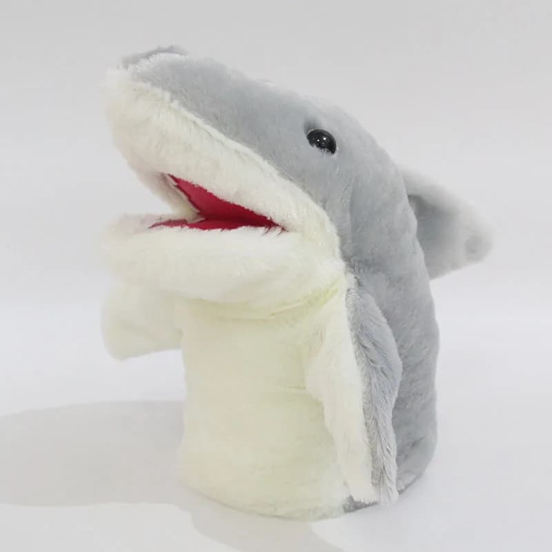 Simpatico pupazzo di peluche a forma di squalo per bambini, con bocca apribile, per l'educazione della prima infanzia e per calmare i neonati, regalo per bambini