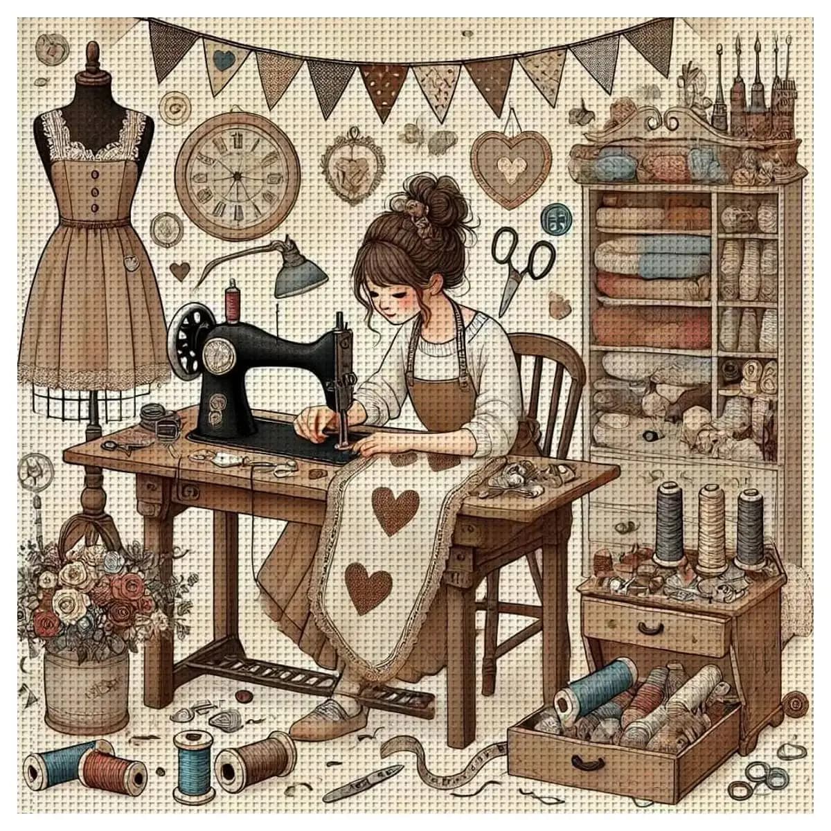 1 pz 40X40 CM/15.74 pollici Cucito timbrato kit punto croce kit FAI DA TE 11CT/14CT FAI DA TE set Ricamato FAI DA TE Punto Croce Set accessori