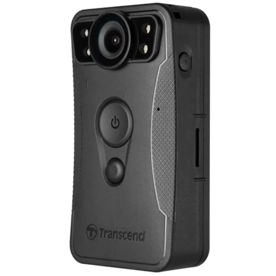 Telecamera per la sicurezza delle forze dell'ordine, custodia in policarbonato, nera, 1440P 2K QHD con visione notturna, Wi-Fi, Bluetooth, IP67 impermeabile
