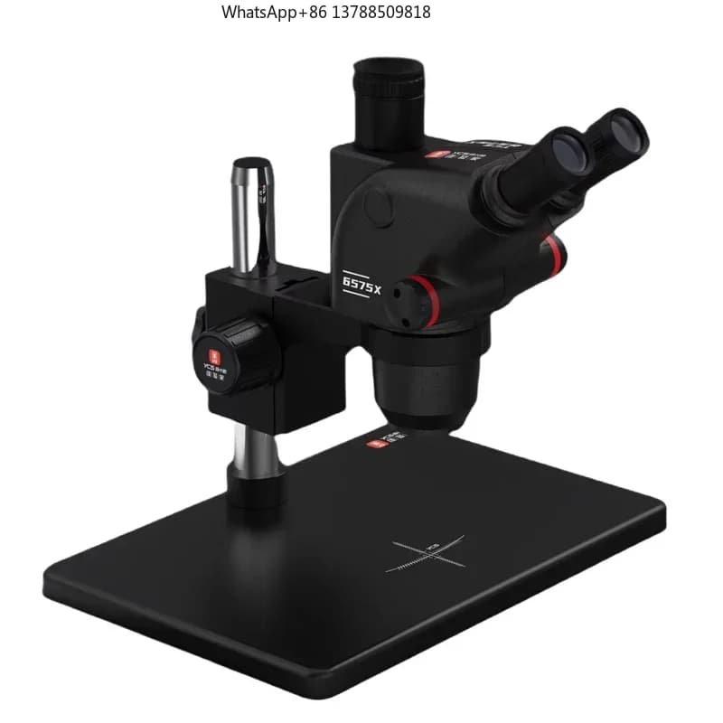 Microscopio Trinoculare Ultra HD YCS-6575X con Base Grande per Riparazione di Telefoni Cellulari e Saldatura PCB, Set di Strumenti per Microscopia